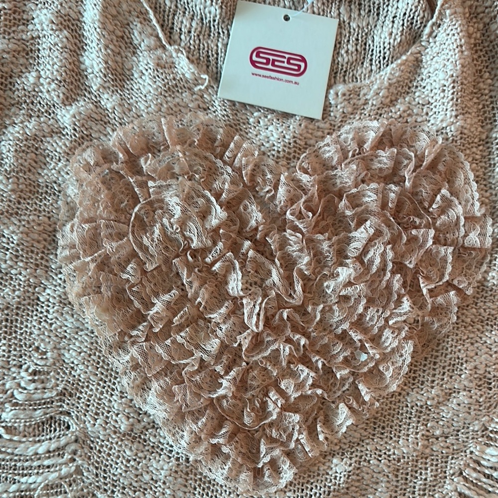 Pink Heart Knit Sweater - image 2